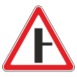 Дорожный знак 2.3.2 «Примыкание второстепенной дороги справа» (металл 0,8 мм, I типоразмер: сторона 700 мм, С/О пленка: тип А коммерческая)